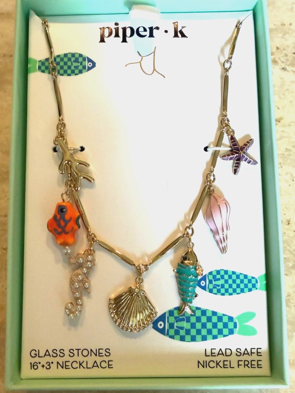 Piper K. Summer Shell Necklace, NEW